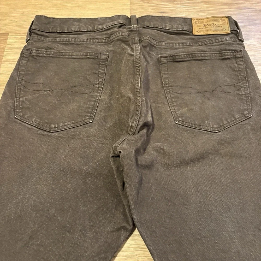 Polo Ralph Lauren Sullivan Slim Jeans Mens 32x30 Brown Straight Leg Stretch Fade